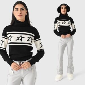 Perfect Moment Chopper Star Intarsia Merino Wool Sweater - Size Medium